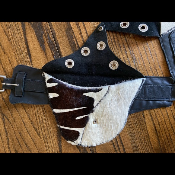 Cowhide black leather hip belt - Picture 3 of 10